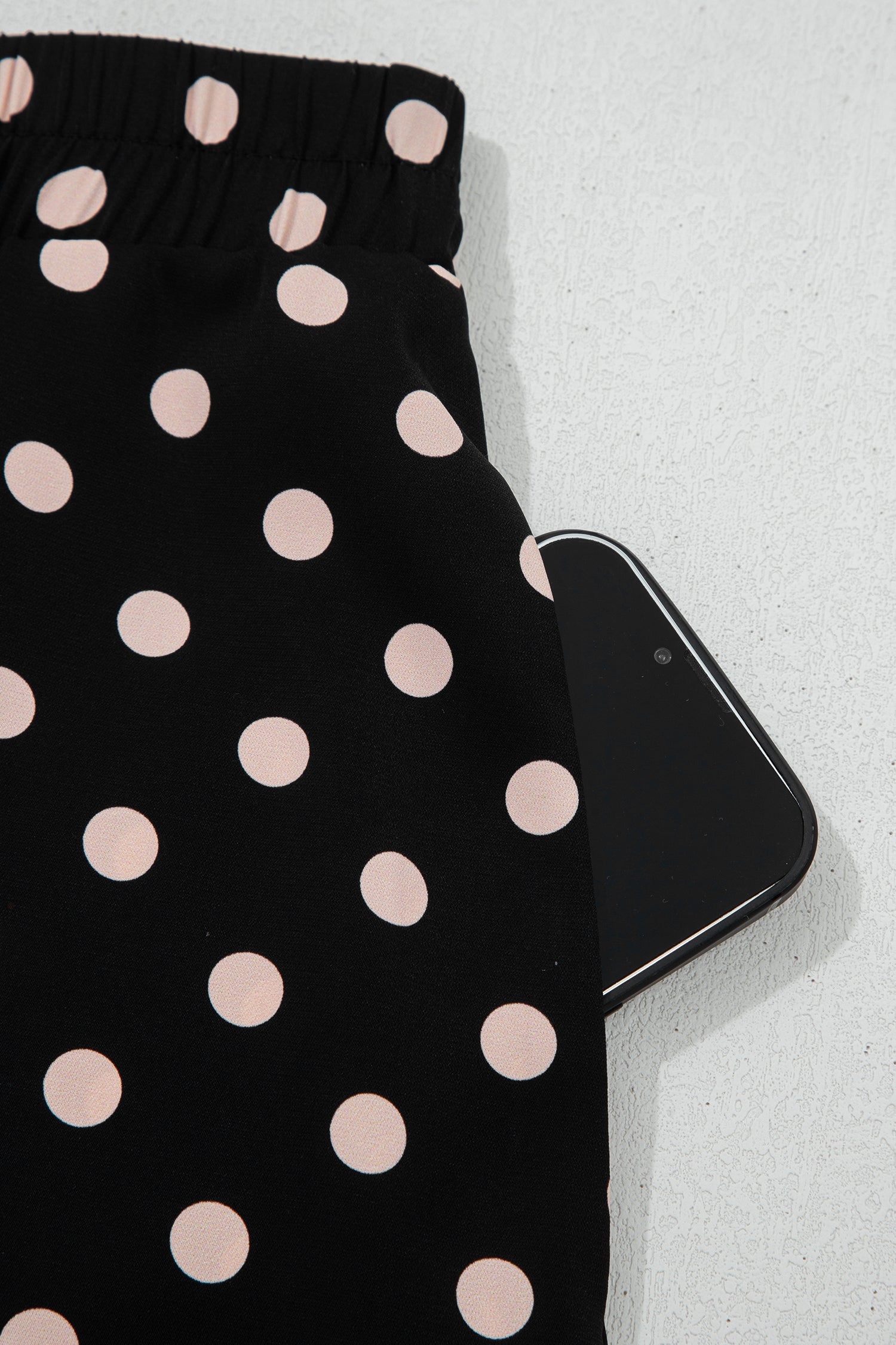 Black Asymmetric Polka Dot Print Sheer Lace Patchwork Maxi Skirt